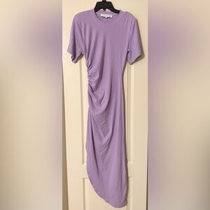 Lavender Ruched Midi Dress - Unbranded